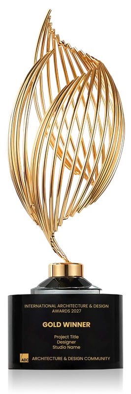 Detail of the sculptural gold IADA 2027 trophy