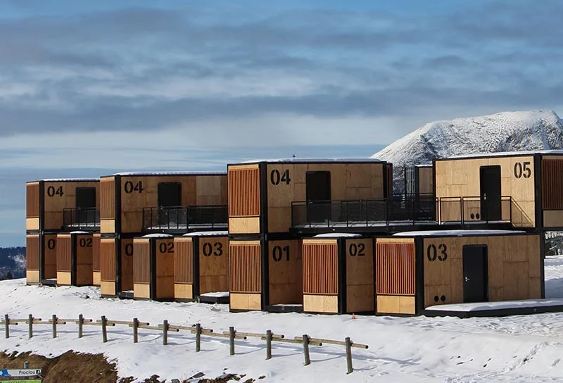 The Flying Nest, a nomadic hotel made from shipping containers, designed by Ora ïto for Accor
