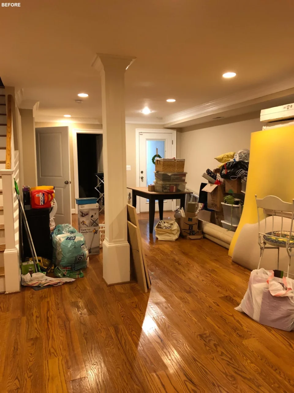 Interior of the row house before the remodel