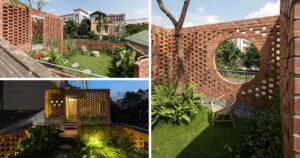 a-rooftop-lounge-and-garden-surrounded-by-brick-walls-was-designed-for-this-home
