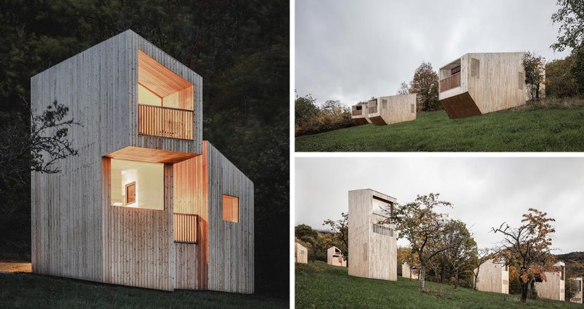 a-collection-of-14-modern-cabin-designs-were-used-to-create-this-unique-hotel-in-france