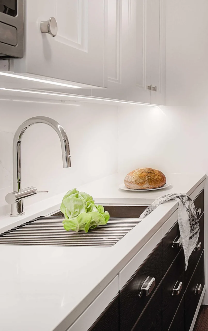 Stainless steel sink with a drying rack