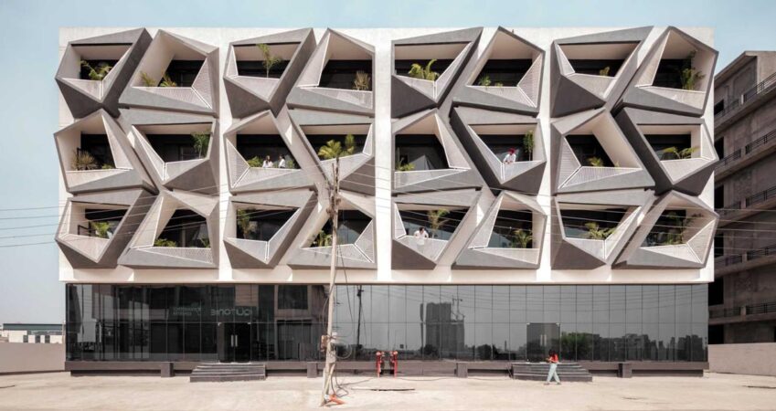 a-jumble-of-unique-balcony-shapes-cover-this-building's-exterior