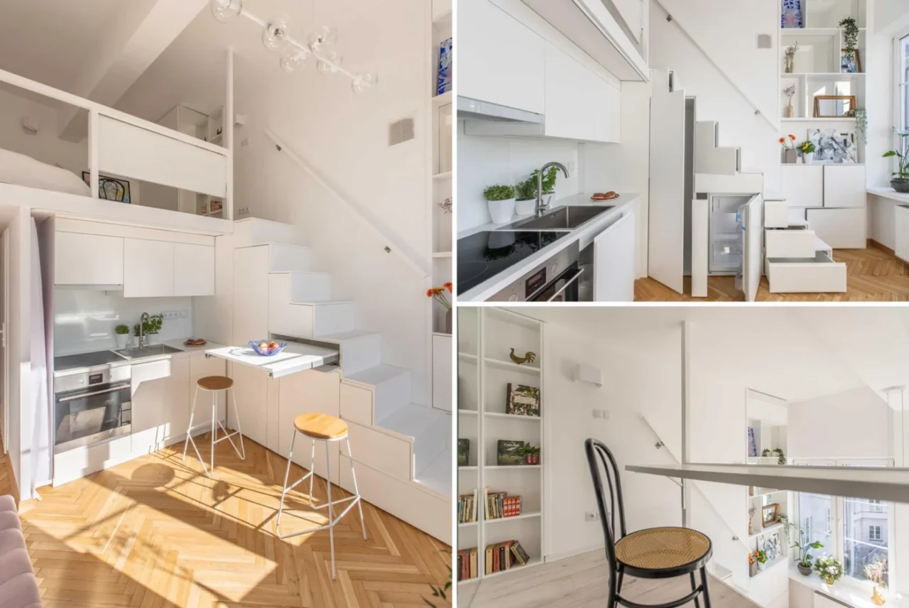 Small apartment with a loft bedroom by Studio HOKA