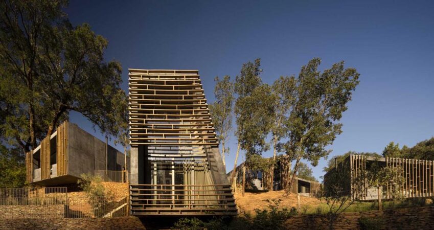 these-modern-concrete-cabins-were-designed-for-a-hillside-property-in-portugal