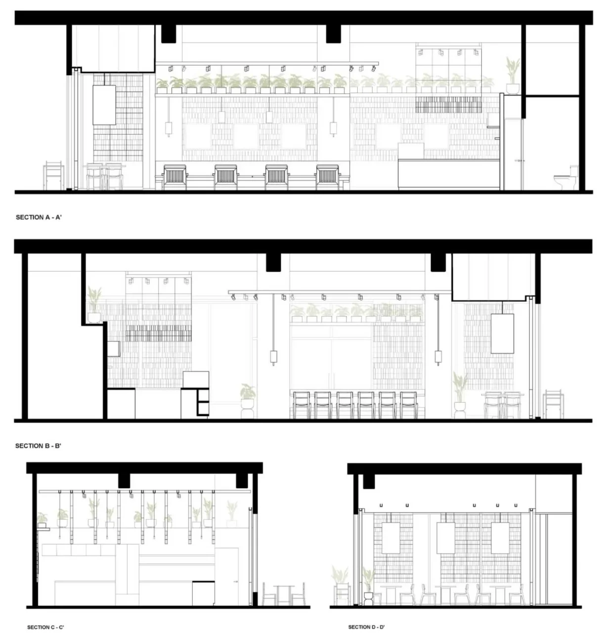 Architectural sections of Kali Coffee