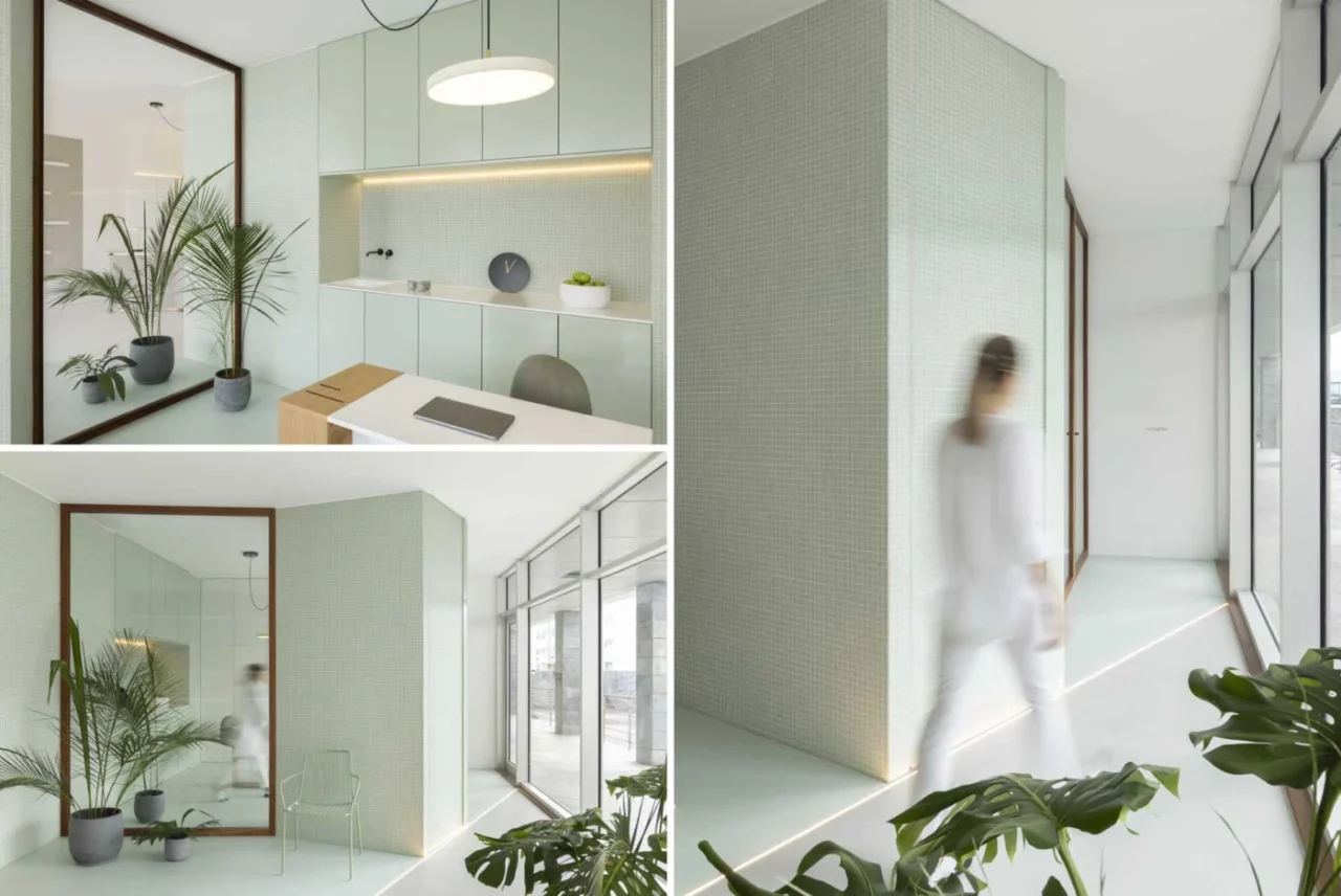 Think Health naturopathy clinic in Ponta Delgada with pastel green walls and furniture