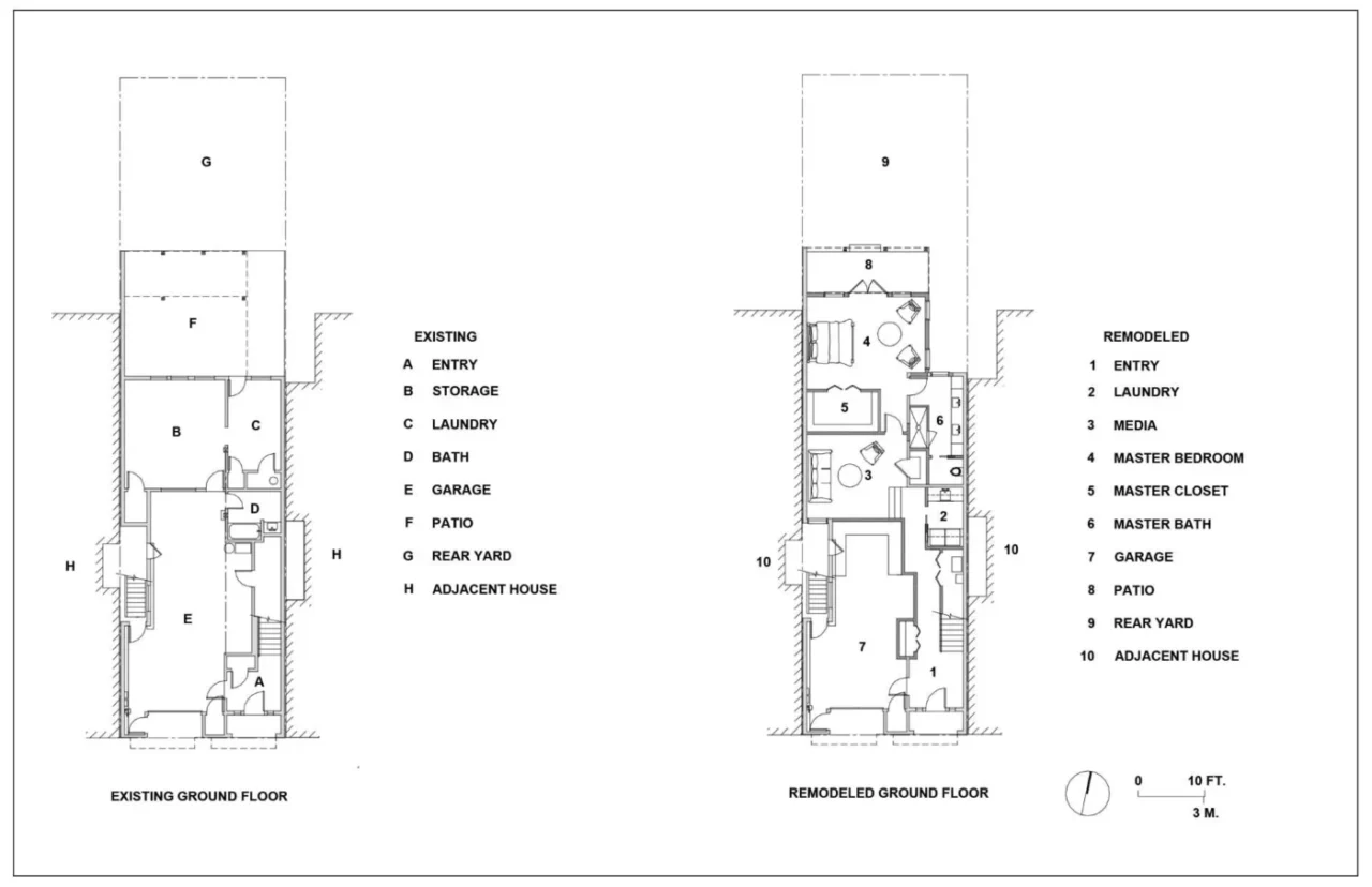 Floor plan of the San Francisco home before the remodel