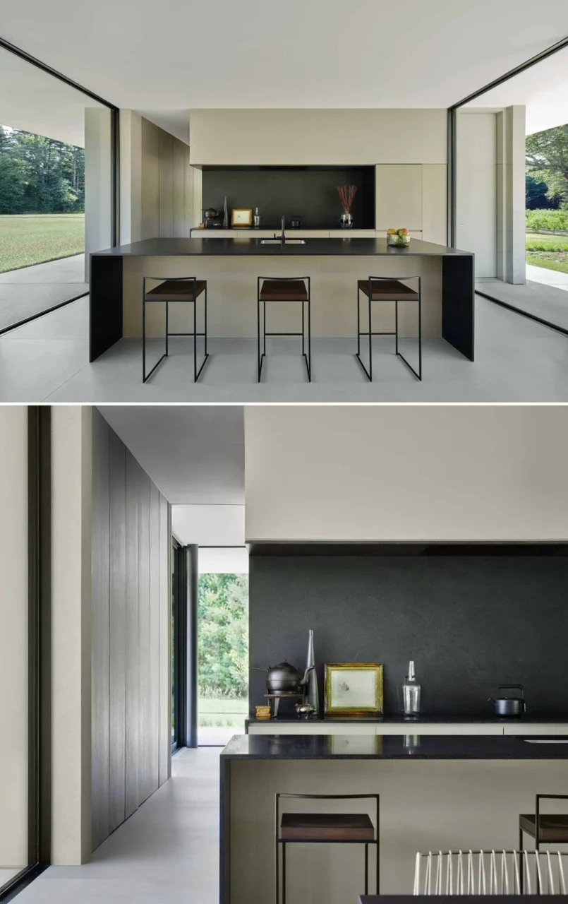 Kitchen with European oak cabinetry and quartz worktops