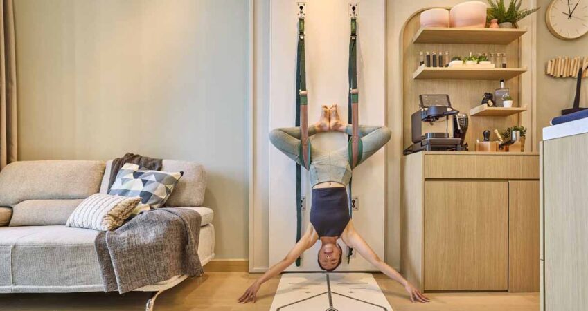 this-small-apartment-has-a-yoga-wall-and-a-coffee-bar