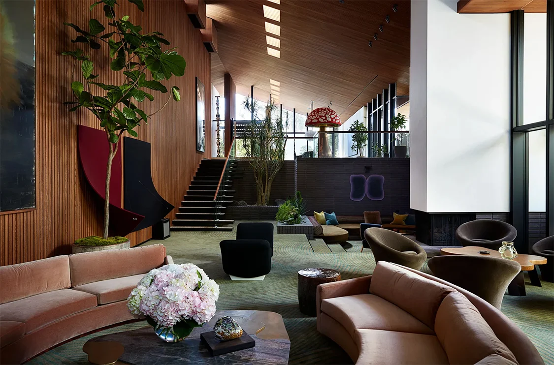 Interior of the renovated Smalley House in Holmby Hills