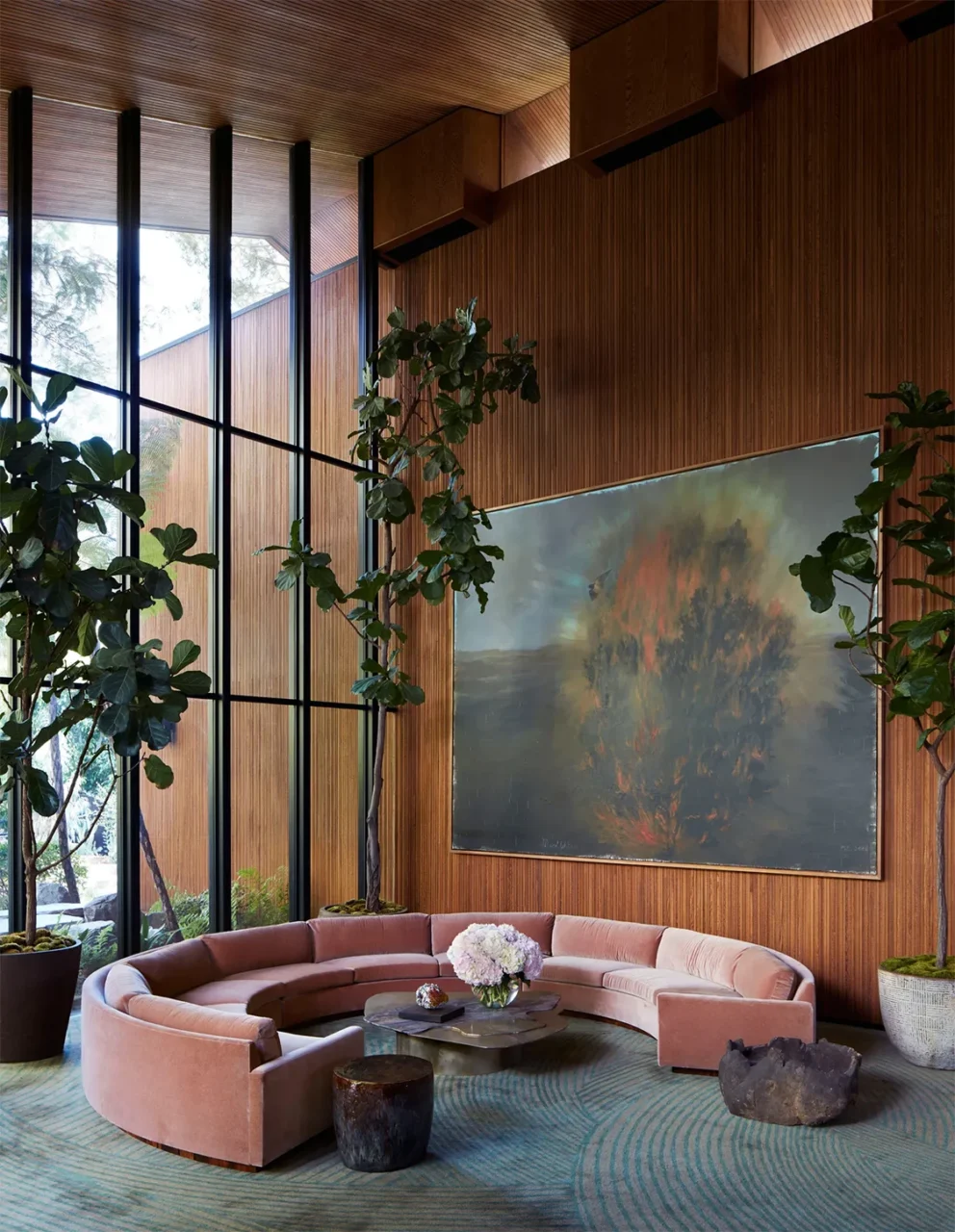 Interior view of the A. Quincy Jones residence in Los Angeles