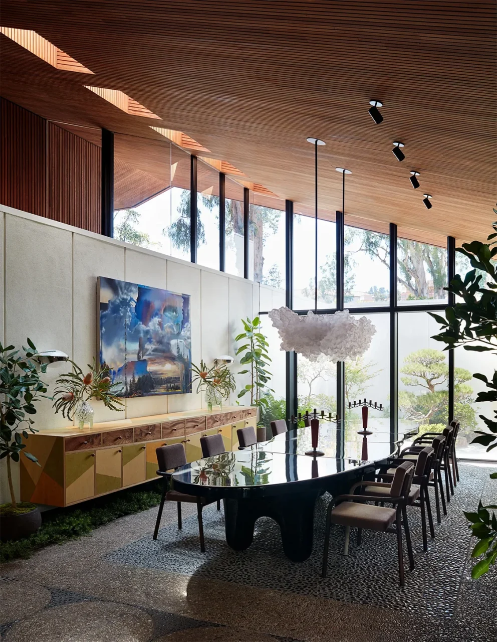 View inside the Smalley House in Holmby Hills