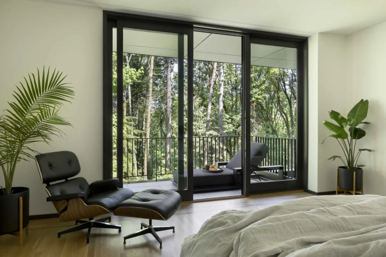 Primary bedroom opening onto a private sun deck