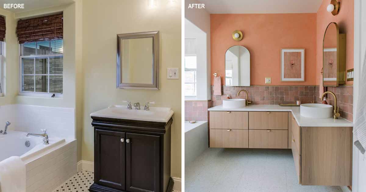 a-bathroom-renovation-where-adding-a-vanity-that-wraps-around-the-corner-added-much-needed-countertop-space