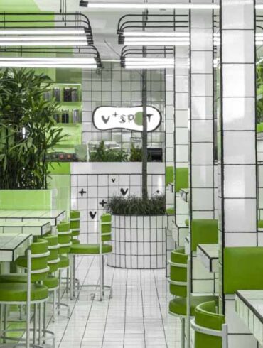 a-green-and-white-tiled-design-was-created-for-this-vegan-cafe