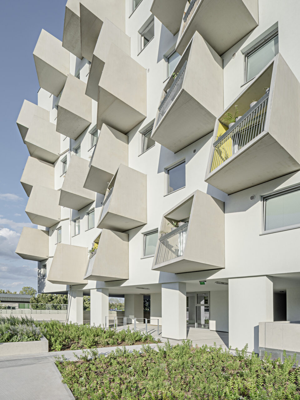 social housing with a garden deck for all residents