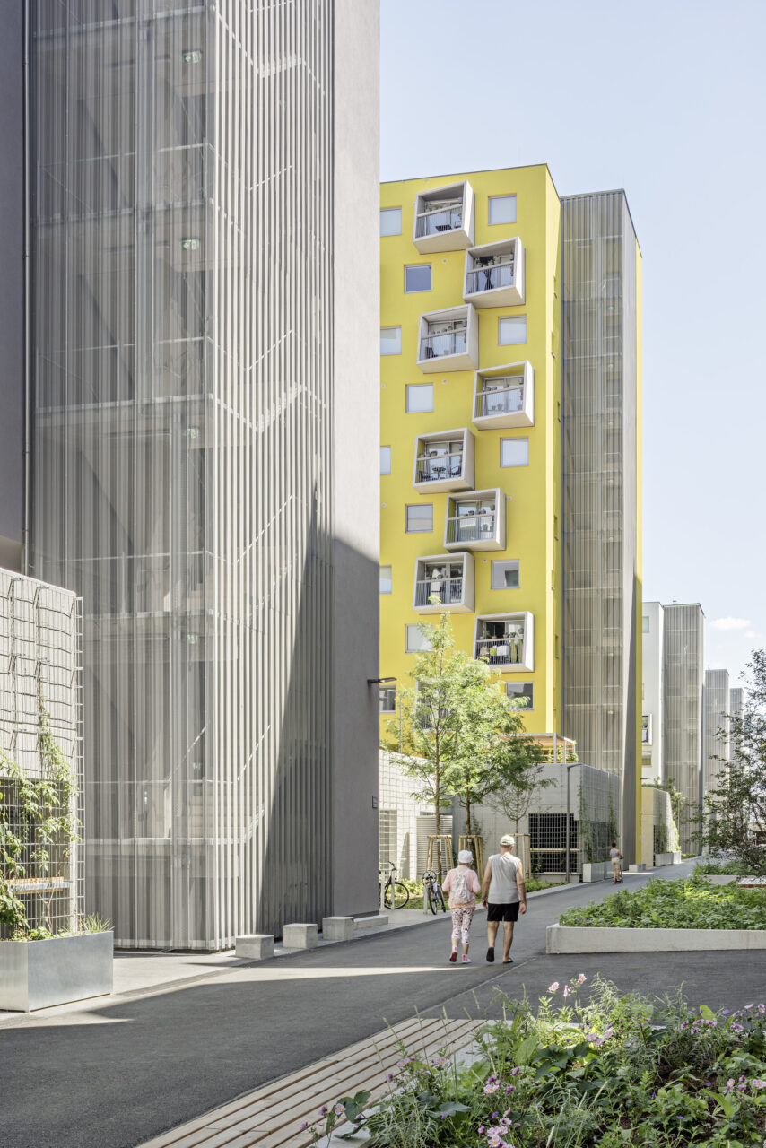 social housing with a garden deck for all residents