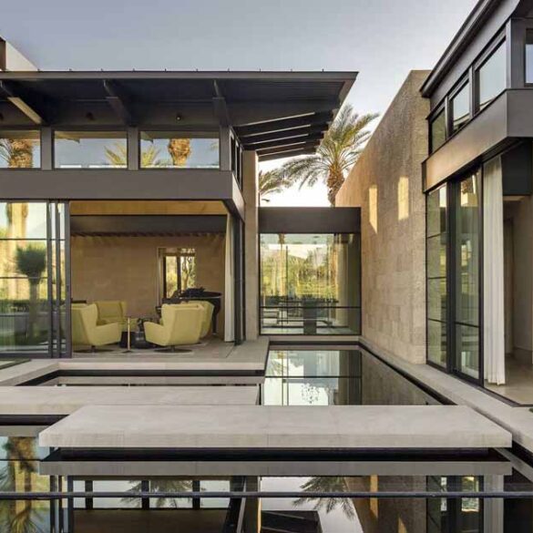 reflecting-ponds-and-concrete-lily-pads-help-create-tranquility-at-this-modern-home