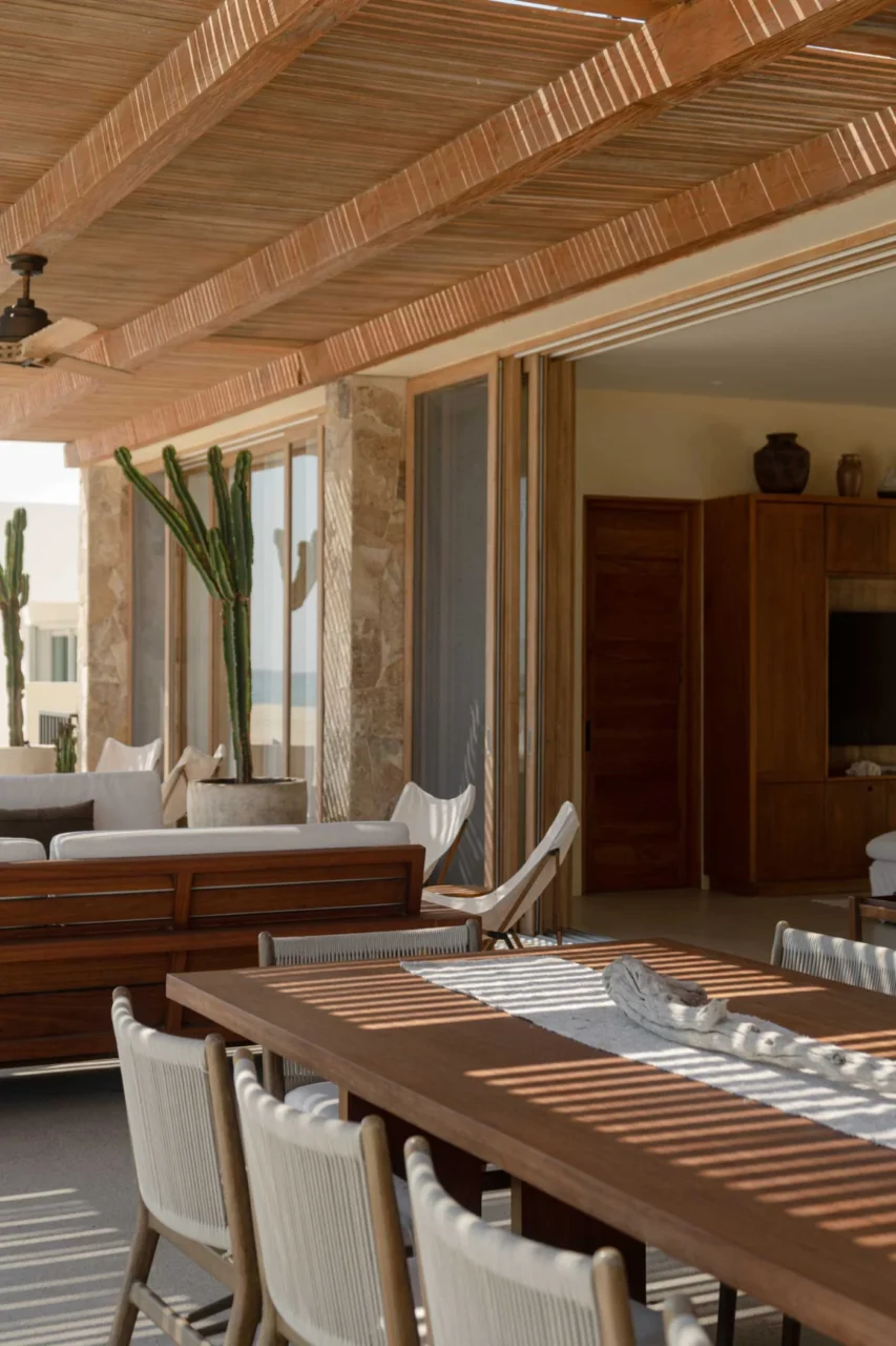 Steps from the terrace leading down to the sand