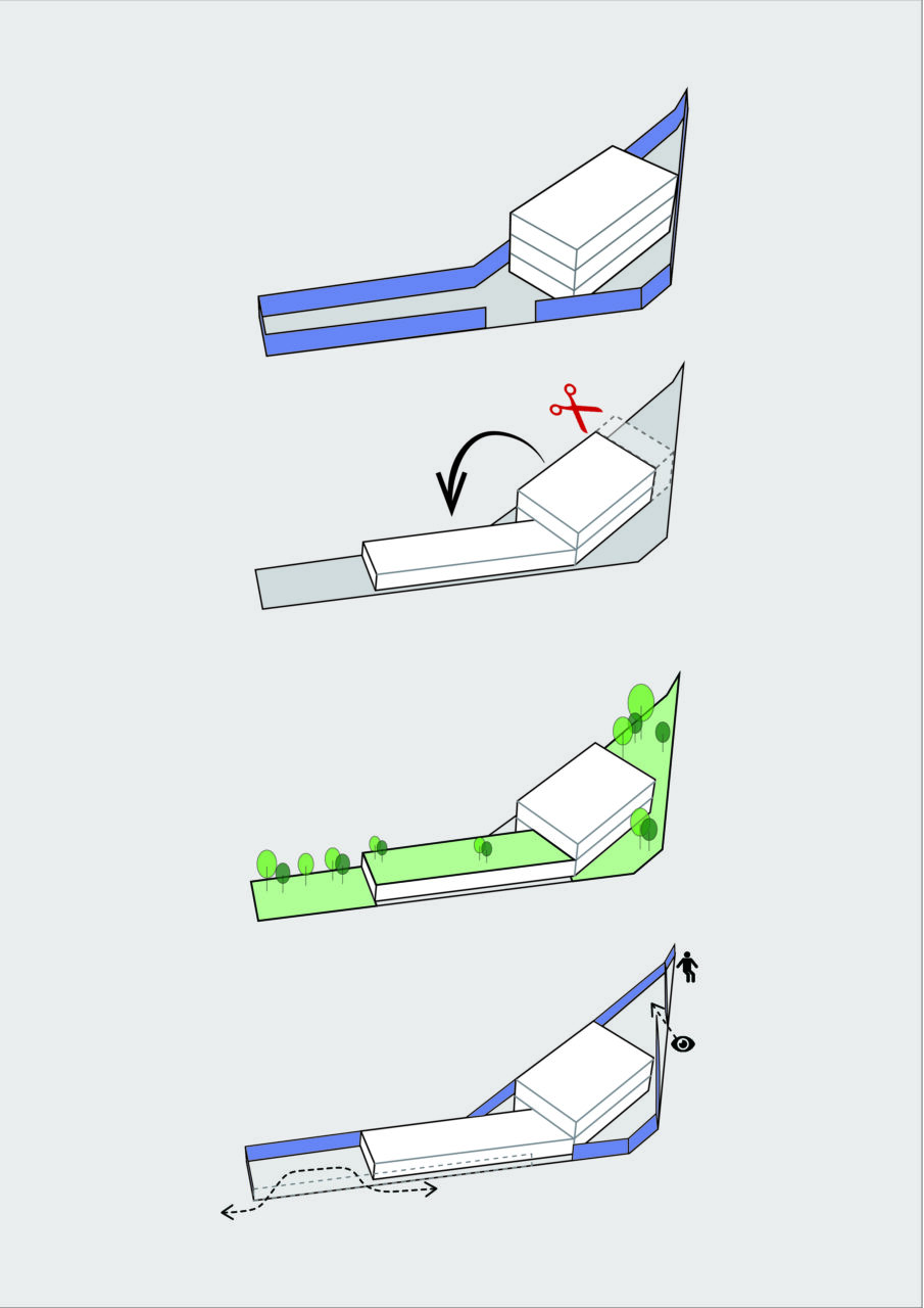 An asymmetric V-shape house