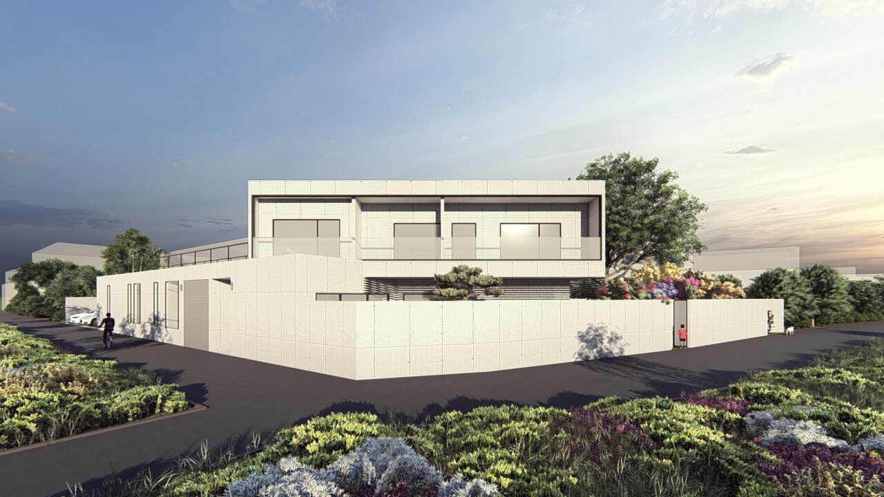 An asymmetric V-shape house