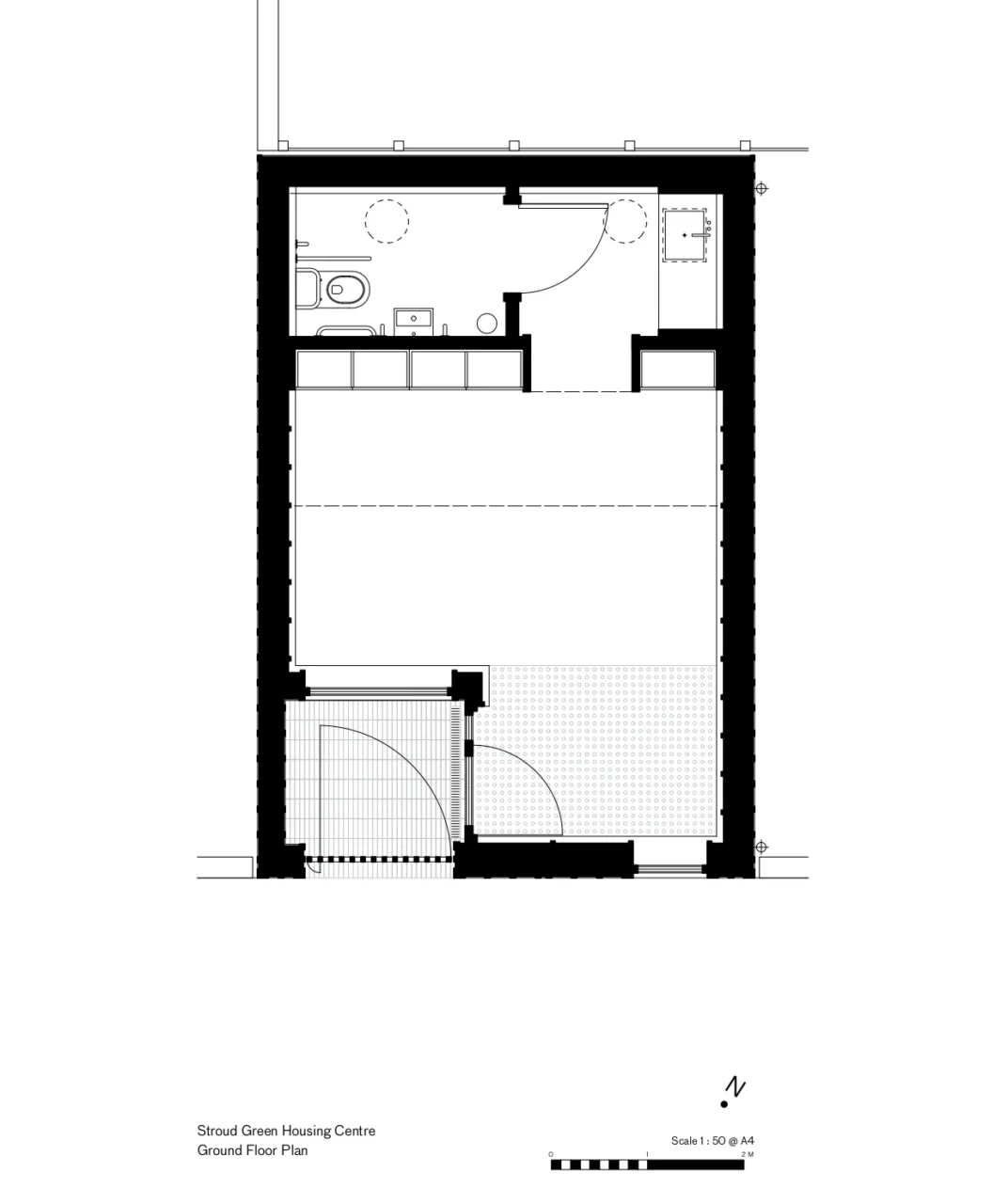 Ground floor plan of the Stroud Green Housing Centre
