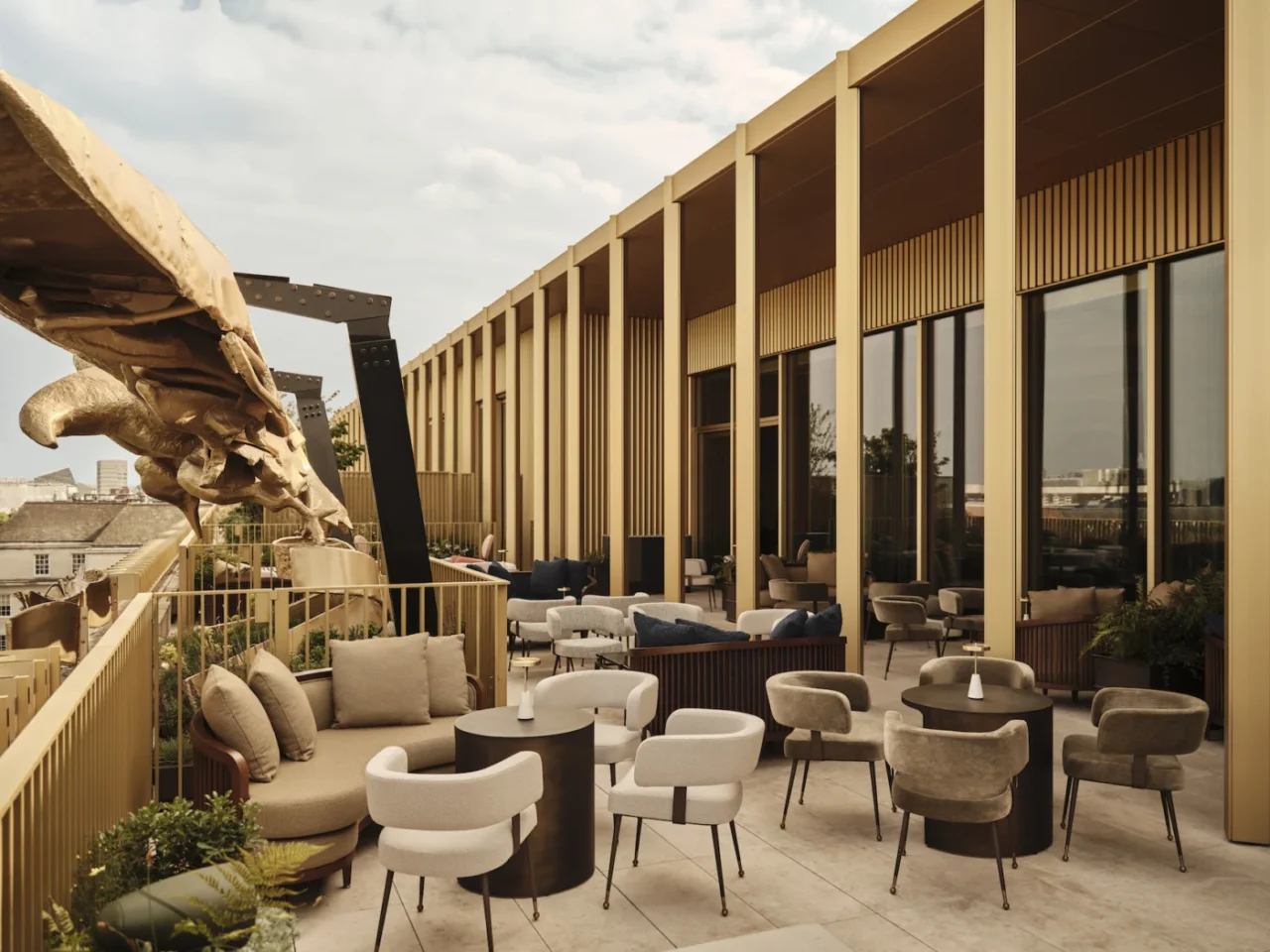 Rooftop Eagle Bar terrace at The Chancery Rosewood hotel in Mayfair, London